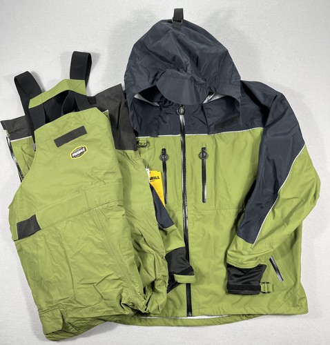 Frabill F4 Fishing Rain Suit Jacket Bibs 2XL Waterproof Windproof Breathable Set