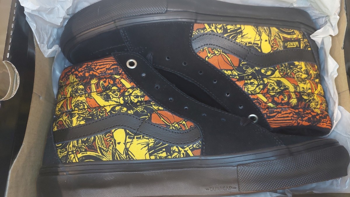 vans van doren スカル ドクロ エラ US10.5/JP28.5 Van Doren Approved x Born Free Skate Sk8-Hi collection Sneakers Sz