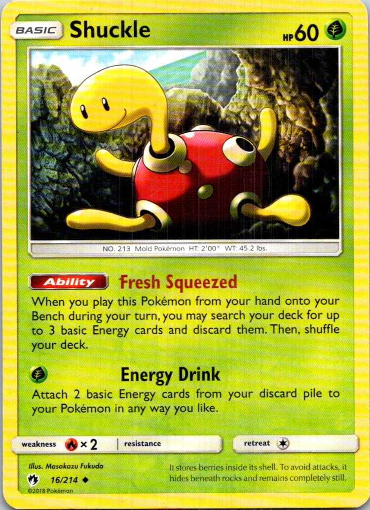 Shuckle 16/214 Pokemon TCG SM - Lost Thunder Uncommon LP