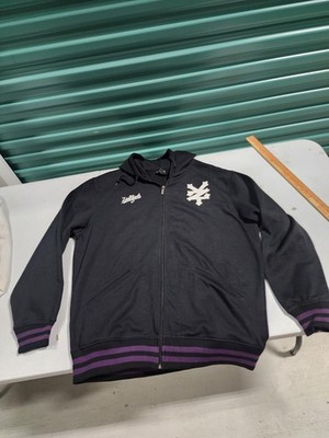 New Zoo York Mens Varsity Jacket Purple/Black Bomber Size 2XL Xxl Hoodie