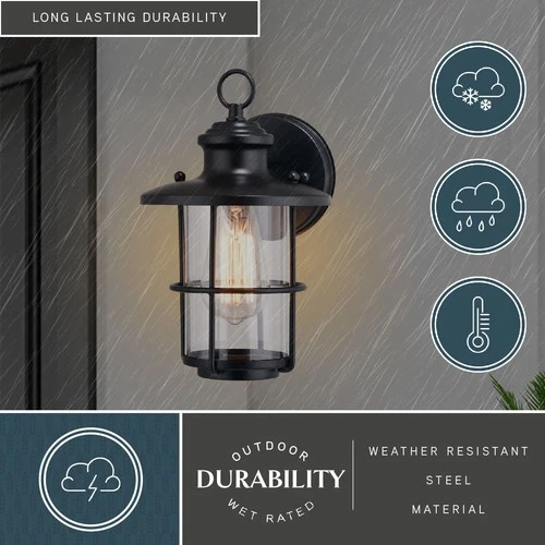 Vaxcel Lighting T0741 Lake Shore 10" Tall Outdoor Wall Sconce - Black - Picture 10 of 11