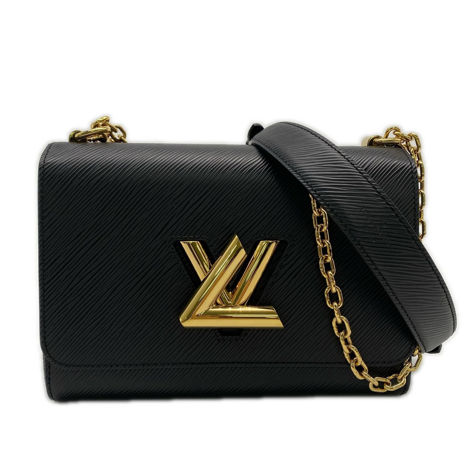 LOUIS VUITTON Twist MM NoirShoulder Bag black leatherAR0221