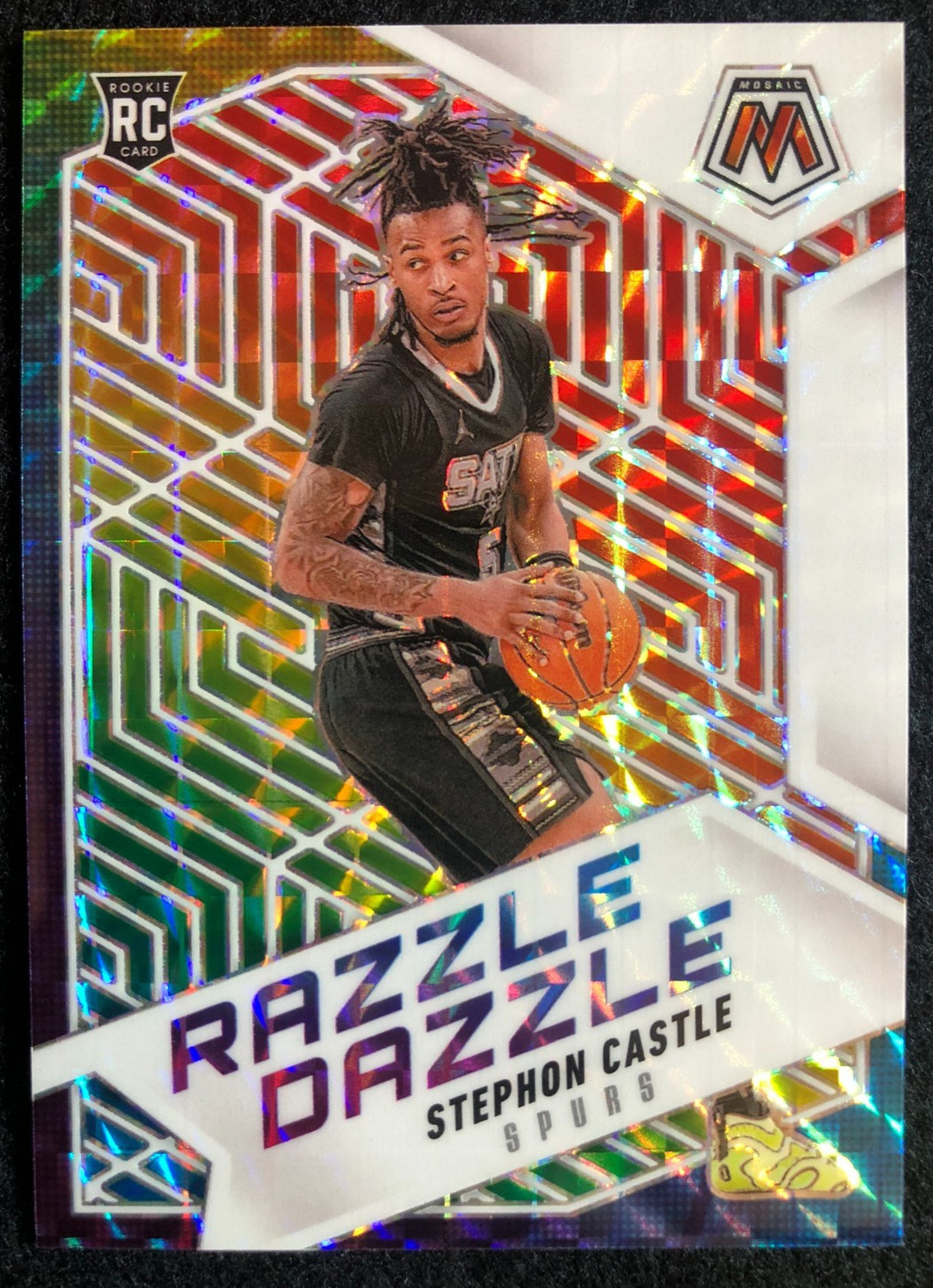 Stephon Castle 2024-25 Panini Mosaic Razzle Dazzle Prizm RC #13 Rookie SSP