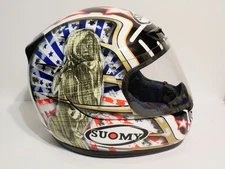 Suomy Apex Sam Helmet 2017 American Flag Stars Babe Skull Top Hat L Large Rare