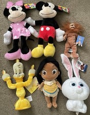 Disney Plush Toy Lot - Mickey Minnie Mouse Pocohantas Beauty Beast Wizard Of Oz