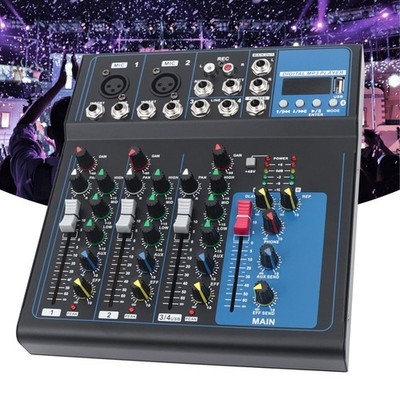 4 Channel Mixing Bluetooth DJ Live  Audio Sound Console Studio Mixer Board USB