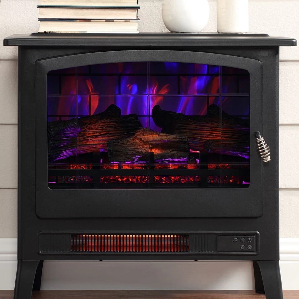 Infrared Electric Fireplace Stove Heater, 5,200 BTU, 26.7"x14.5"x22.6" CSCESH-1 - Image 4 of 4
