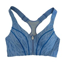 Adidas X Ivy Park Front Zip Bra Monogram Cutout Blue Geometric Sporty Athlete XS