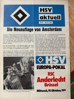Europacup Hamburger SV RSC Anderlecht 19.10.1977
