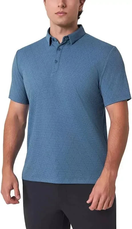 Modern Ambition Short Sleeve Shirt Moisture-Wicking Stretch Casual Large Blue
