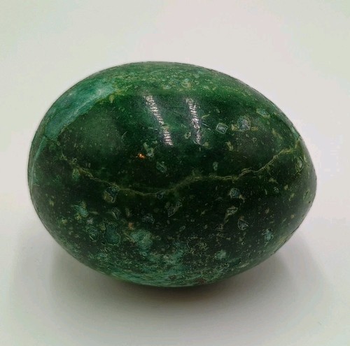 Green Marbled Stone Egg - 2.5" x 2" 