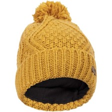 Trespass Womens Zyra Fleece Lined Beanie Bobble Hat - Honey Bee