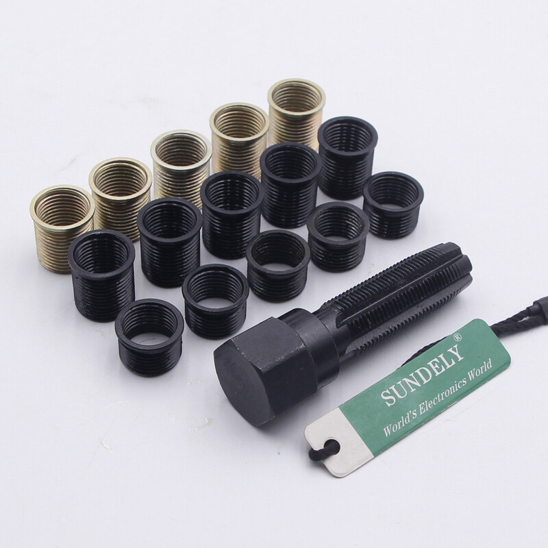 14mm SPARK PLUG RETHREAD KIT CYLINDER HEAD TAP, REAMER & HELICOIL