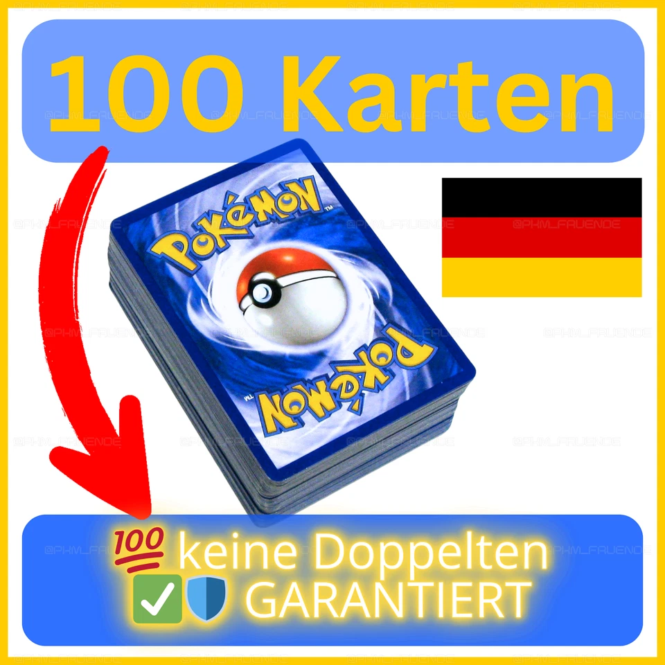 Pokemon Karten ✨100 Stück 🇩🇪Deutsch 🎁Geschenk Sammlung Kindertag