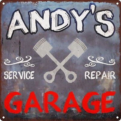 ANDY'S Garage Shop Rust Man Cave Shop Gift Home Decor 12x12 Metal Sign SS161