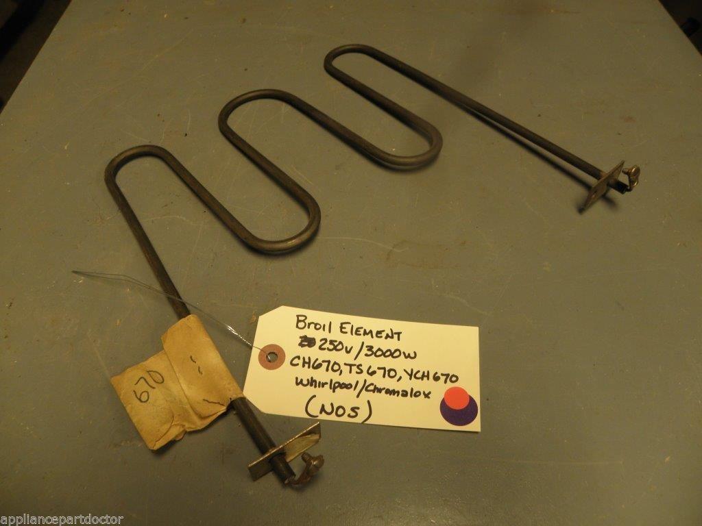 NOS Whirlpool Chromalox STOVE CH670 TS670 YCH670 Broil Element 250v