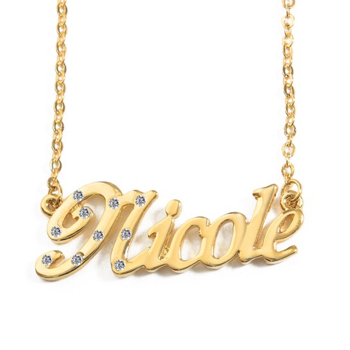 Gold Plated Name Necklace - NICOLE 