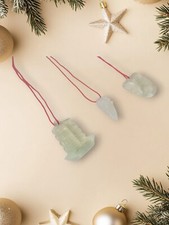 USA Beautiful Nephrite Jade Pendant 3 Set Luck Necklace Handcrafted Holiday Gift