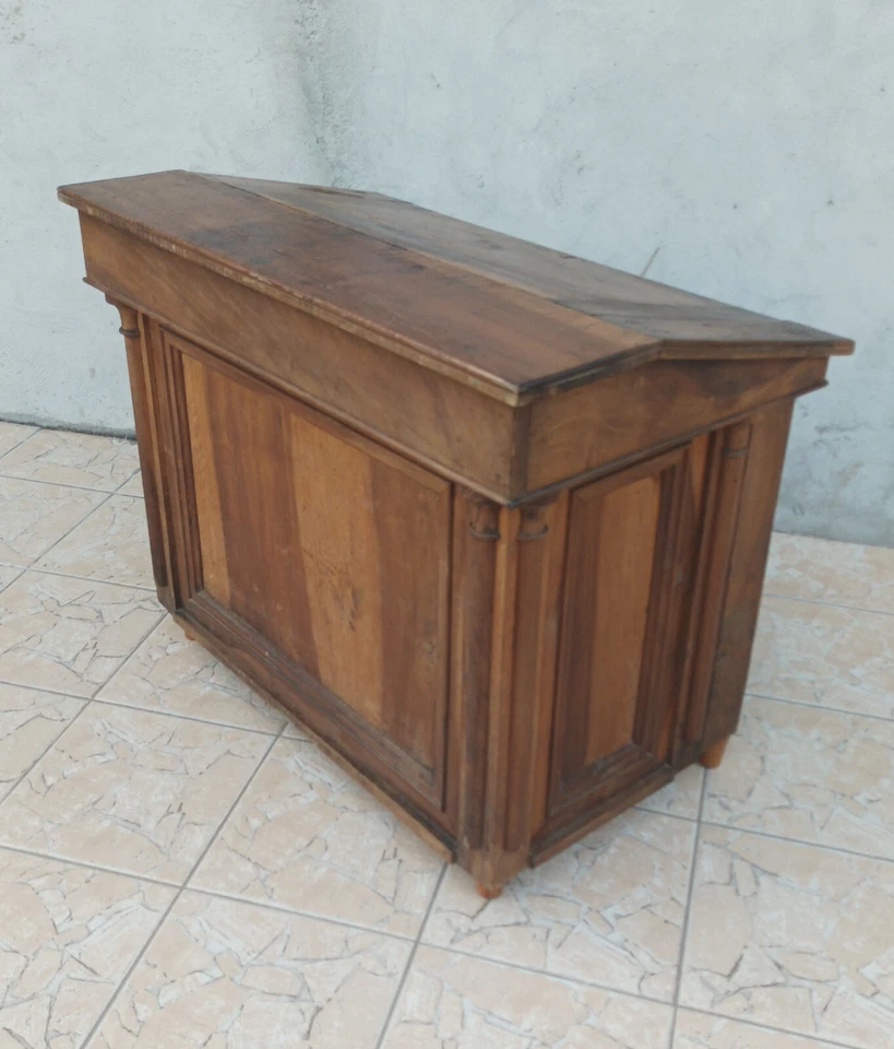 Pupitre écritoire bureau en noyer 19ème - Photo 4/4