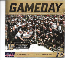 Anaheim Ducks  Capitals Stanley Cup 10 Years Celebration Program Poster 03/12/17