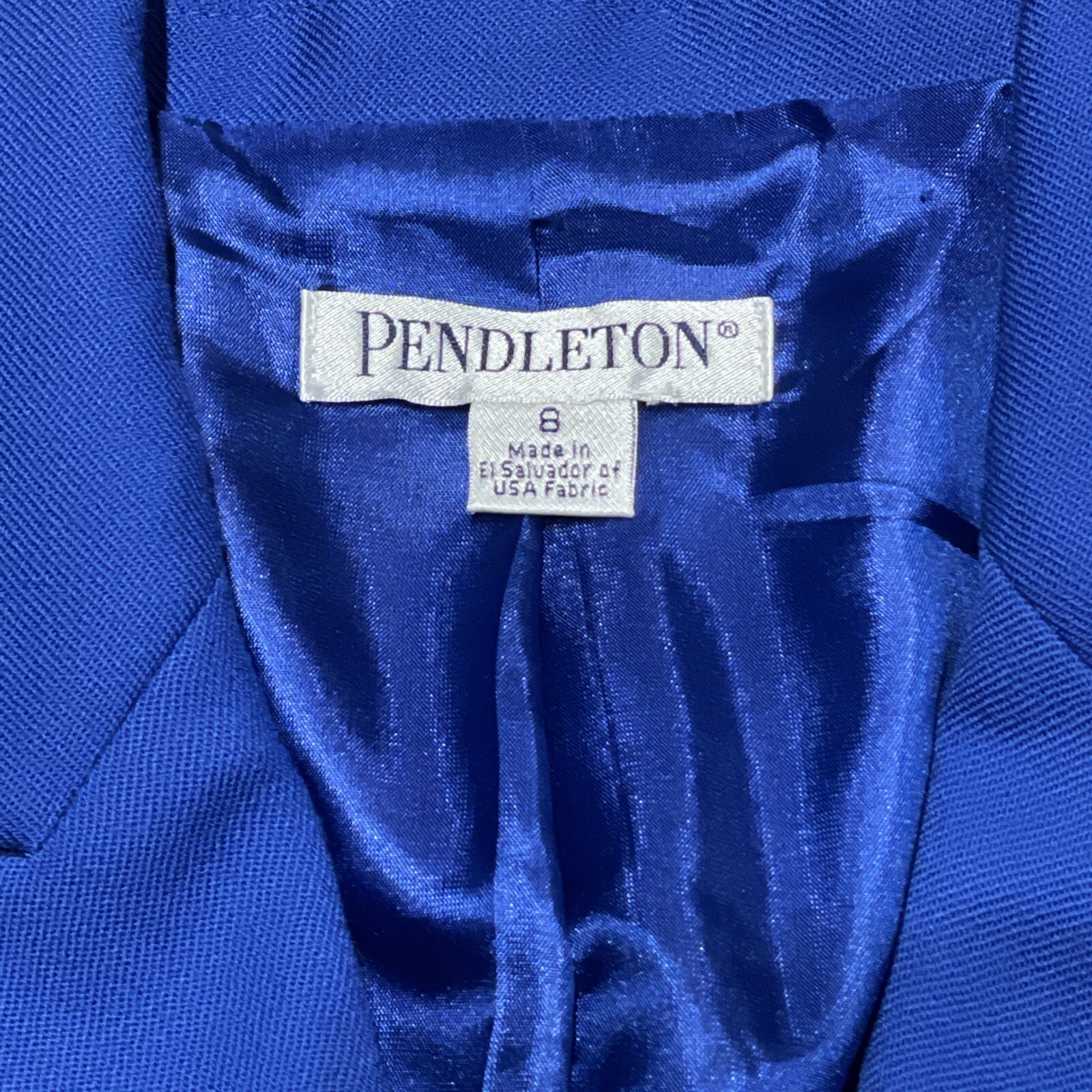Pendleton Womens 100% Virgin Wool Blue Jacket Siz… - image 4