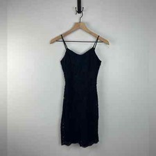 Fraiche by J Navy Lace Overlay Bodycon Dress S NWT