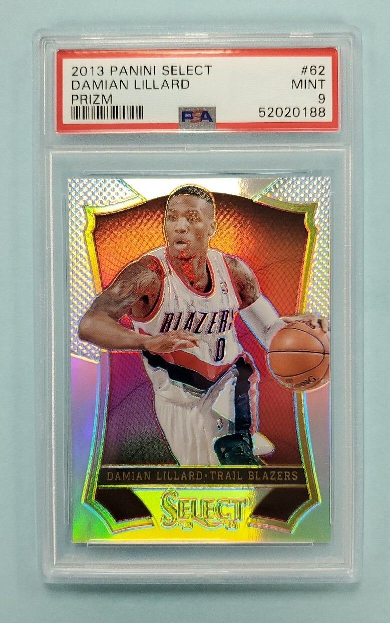 2013-14 Panini Select Damian Lillard Silver Prizm #62 Card PSA 9