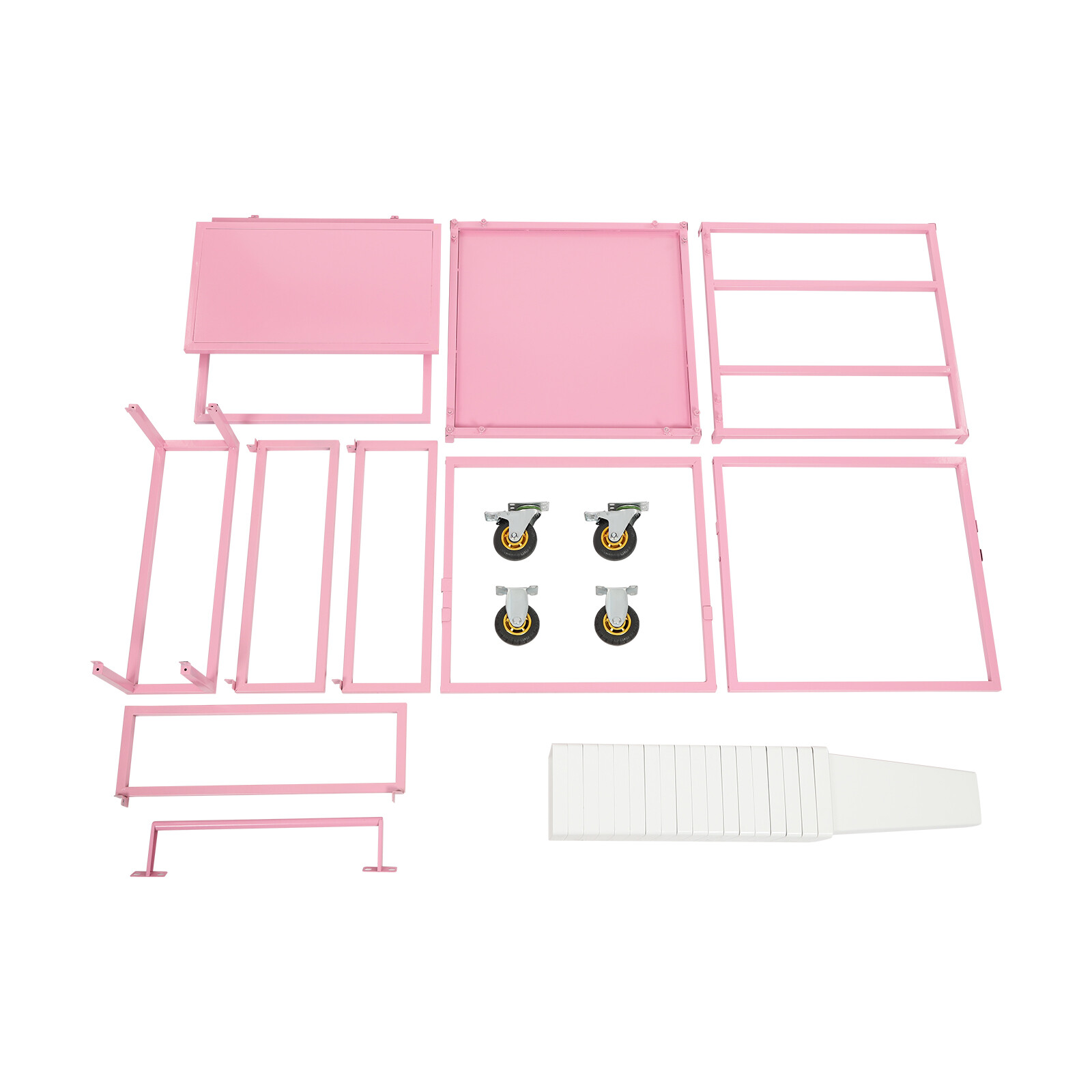 Metal Garden Cart Plant Stand Slide Out Rolling Flower Display Rack for Florist