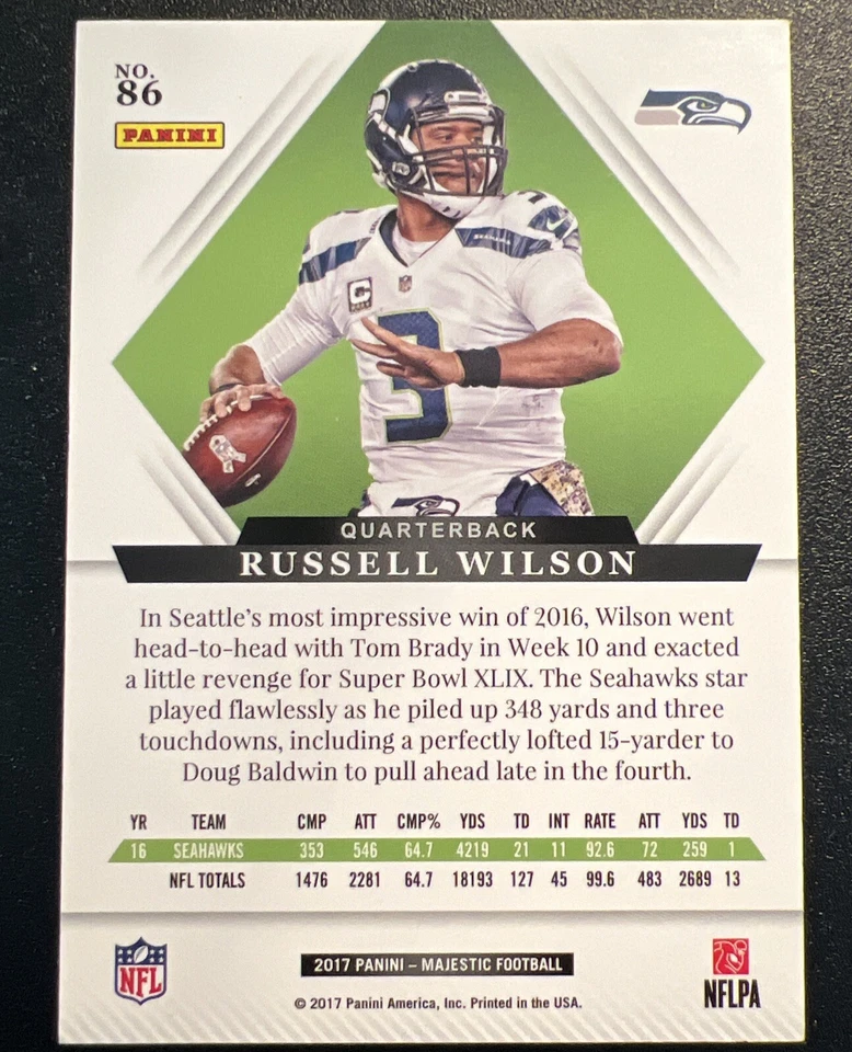 2017 Panini Majestic - #86 Russell Wilson 51/99 - Image 2 of 4
