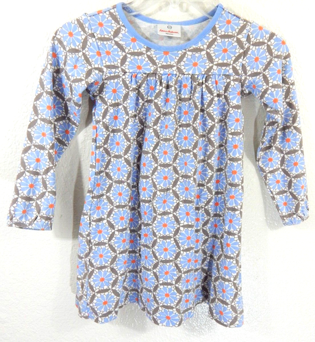 Robe Hanna Andersson Taille 120 (6-7 Ans) - Manches Longues, Poches à Pois, Bleu Et Rose, Occasion Très Bon état