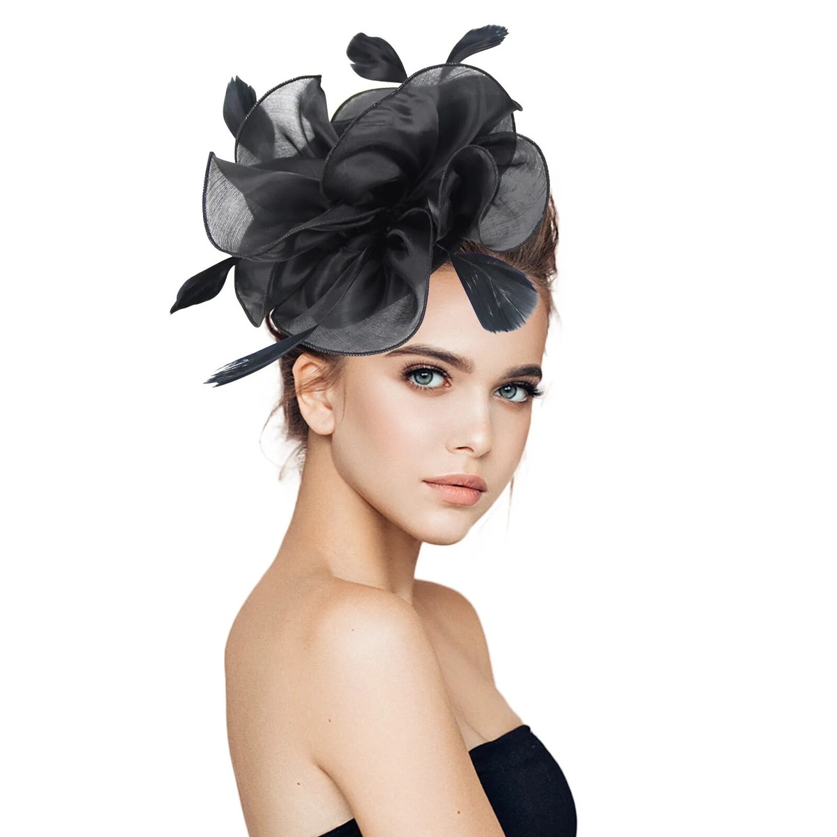 7525 Women Fascinators Hats Flower Mesh Feathers With Headband And Clip Tea Women Fascinator Hat Headband Flower Feather Mesh Hair Clip  main image 2