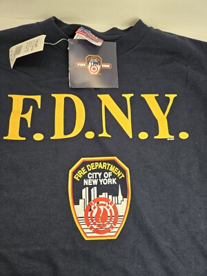 F.D.N.Y. City Of New York Fire Department Navy Blue T-Shirt Size XL - FDNY