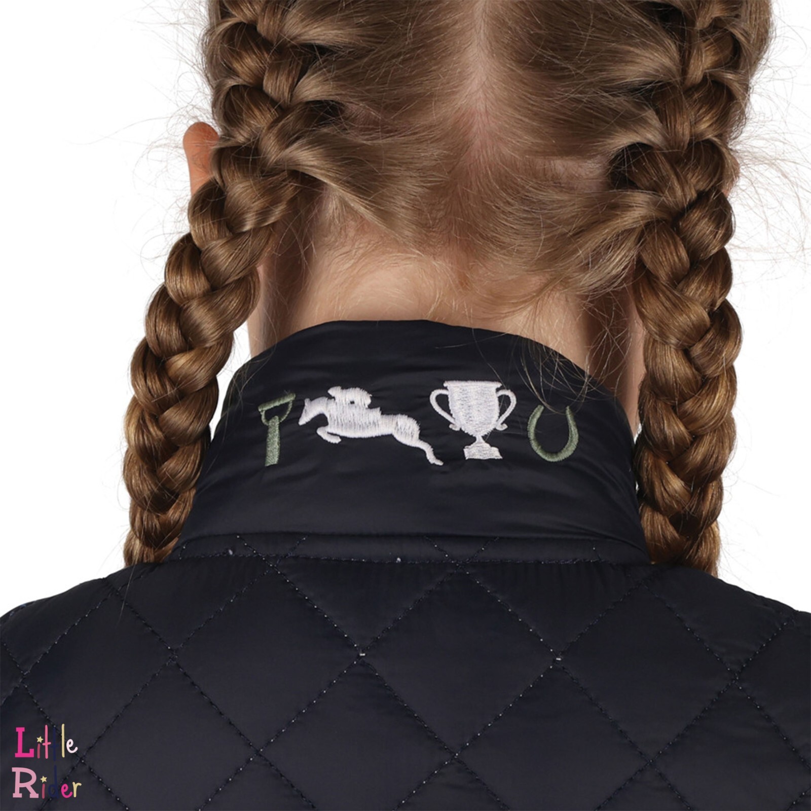 Giacca trapuntata Pony Passion di Little Rider NAVY chiusura zip tasche elegante