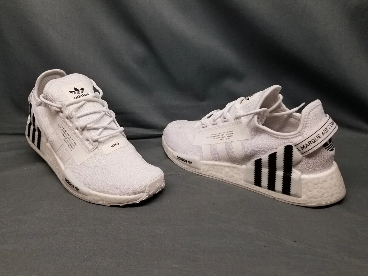 NMD R1 V2 Boost Men&#039;s White Black Running Sneakers Shoes NEW HP9744 | eBay