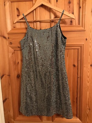 new look 915 sequin party dress height 158 age 12-13 lined UK