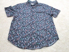 Robert Graham Short Sleeve Classic Fit Button Up Shirt Mens Large Cocktail Black