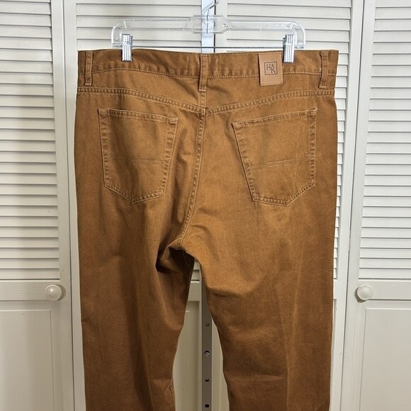 Hilditch & Key Men's Tan Chino Straight Pants Tan Cotton Twill Size 40 image 8