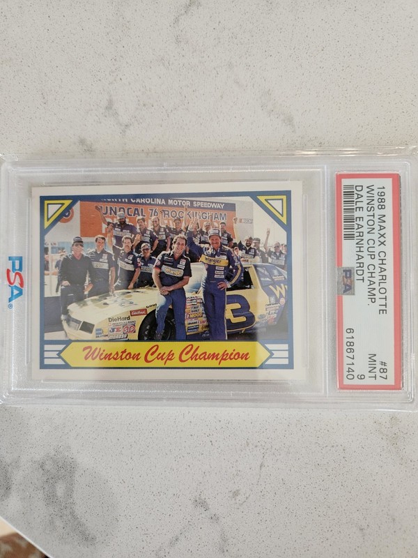 1988 MAXX CHARLOTTE WINSTON CUP CHAMP #87 DALE EARNHARDT "PSA 9 MINT" HOF'ER!!!