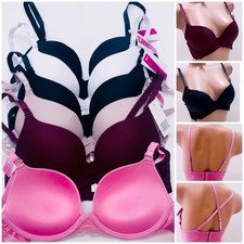 6 PK Sujetadores Push Up Pecho Pequeño Mujeres Miss Sujetador Encaje Lencería Sexy Añadir 1 Taza