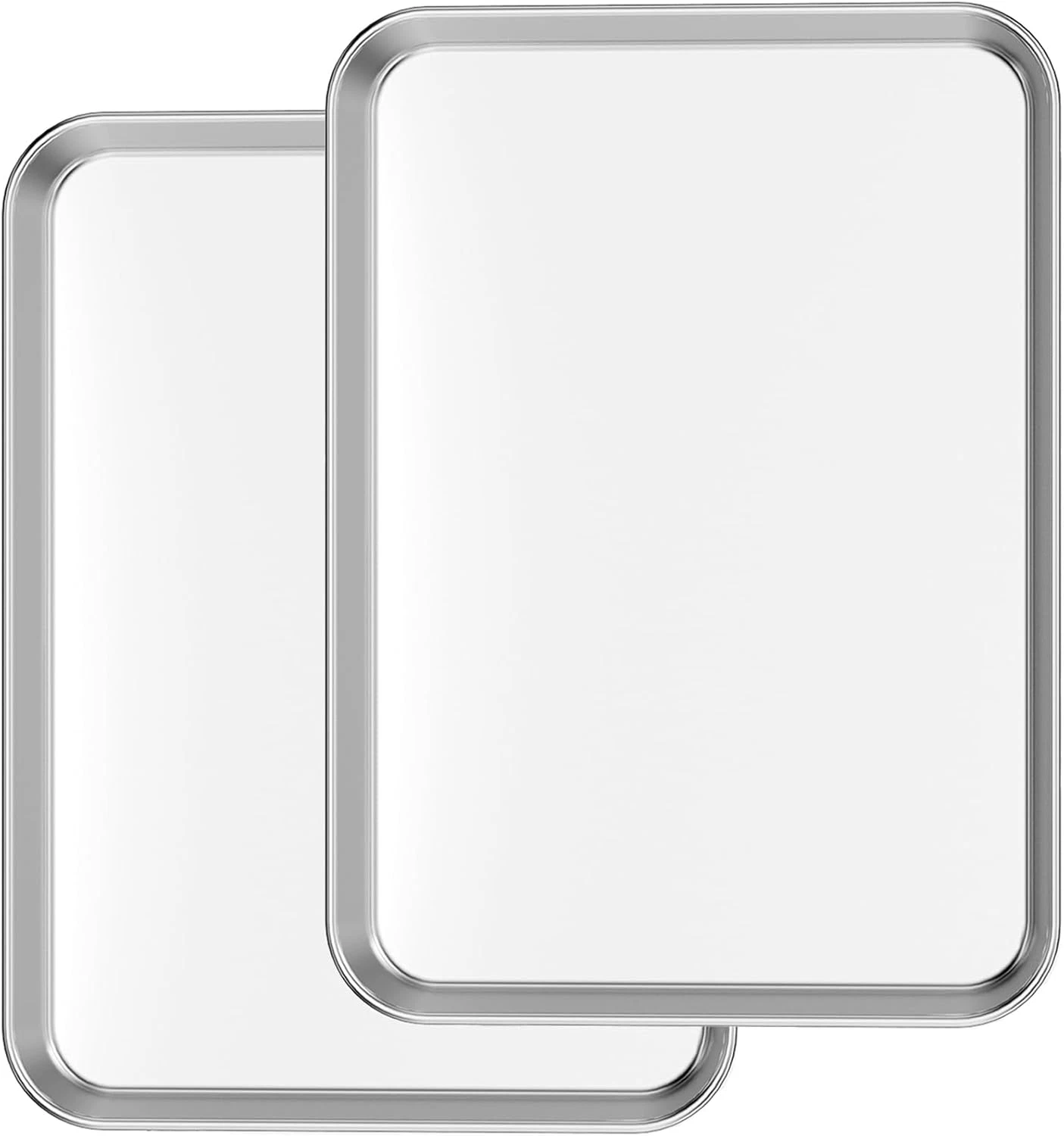 Baking Sheets Set of 2, 16 Inch Cookie Sheets & Stainless Steel Baking Pans & T
