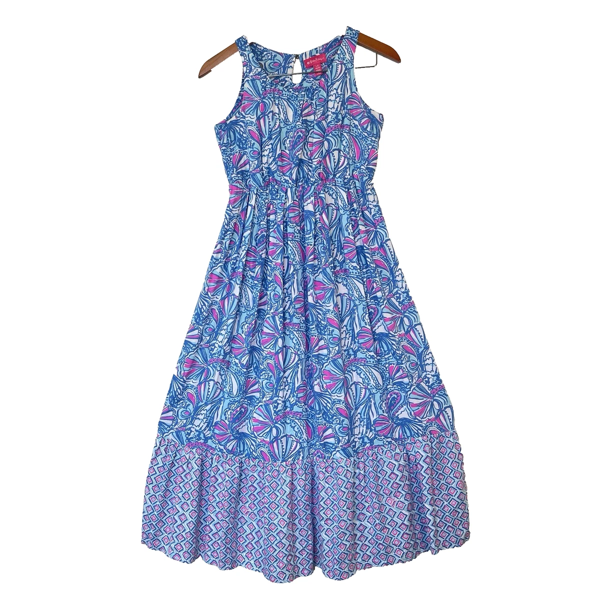 knee length dresses for ladies Light Pink Tropical Print Maxi Dress - All Dresses main image 0