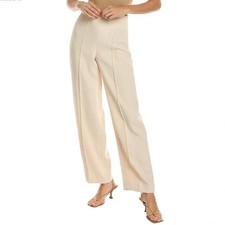 Vince Womens Pants Size 6 Cream High Waist Wide Leg Sculpted Pintuck Side Zip