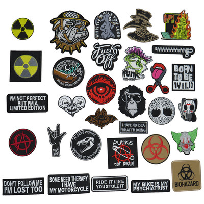 Aufnäher Patch Bügelpatch Biker Punk Patch Bügelbild Iron On verschiedene Motive