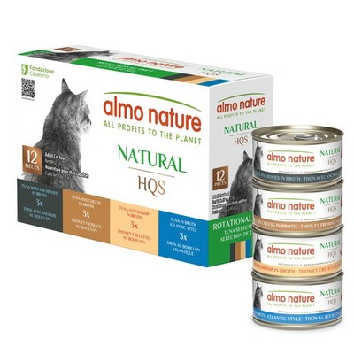 HQS - Cat Wet Food, Rotational Diet, Tuna Selection, 2.47 oz, Pack of 12