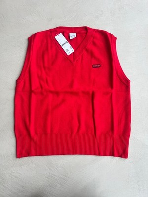 Urban Outfitters iets Frans Unisex V-Neck Tank Top.  Rot.  Groß.  UVP 34£.