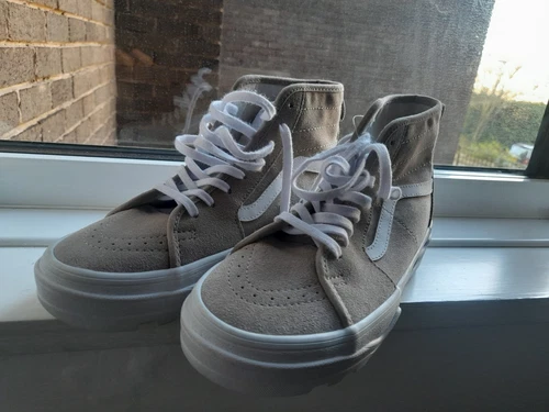 Vans Sentry SK8 Hi Women Suede and Canvas Blend Trainers Beige Uk 5 (24 cm)