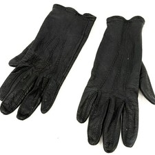 Vintage 90s Black Genuine Leather Minimalist Snap Closure Driving Gloves