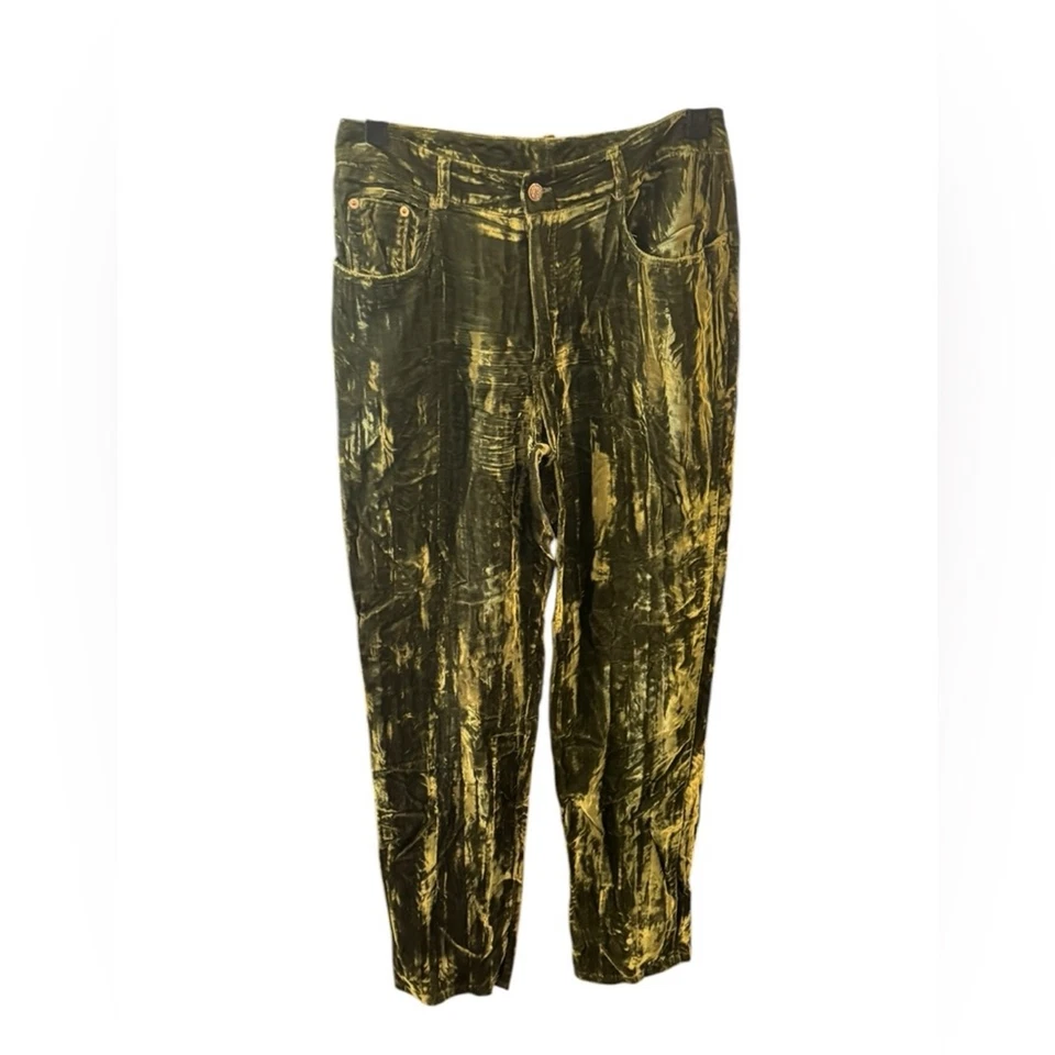 Pantalones de terciopelo aplastado Moda International años 90 talla 12