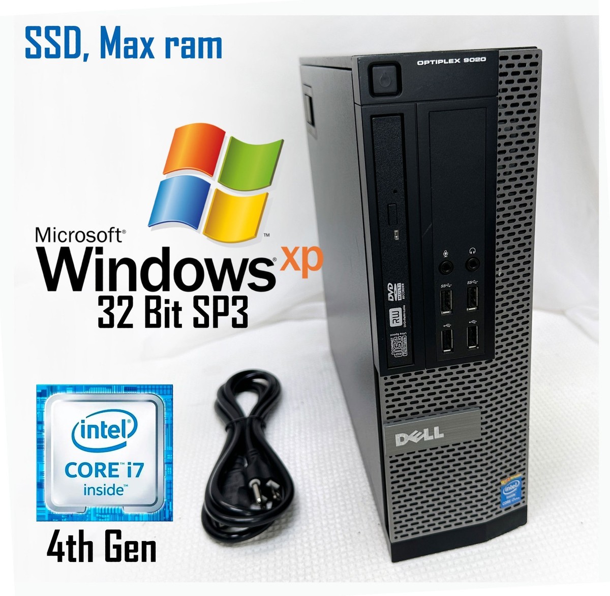 RETRO Windows XP 32 bit SP3-Dell OptiPlex 9020 SFF i7-4770, 250GB