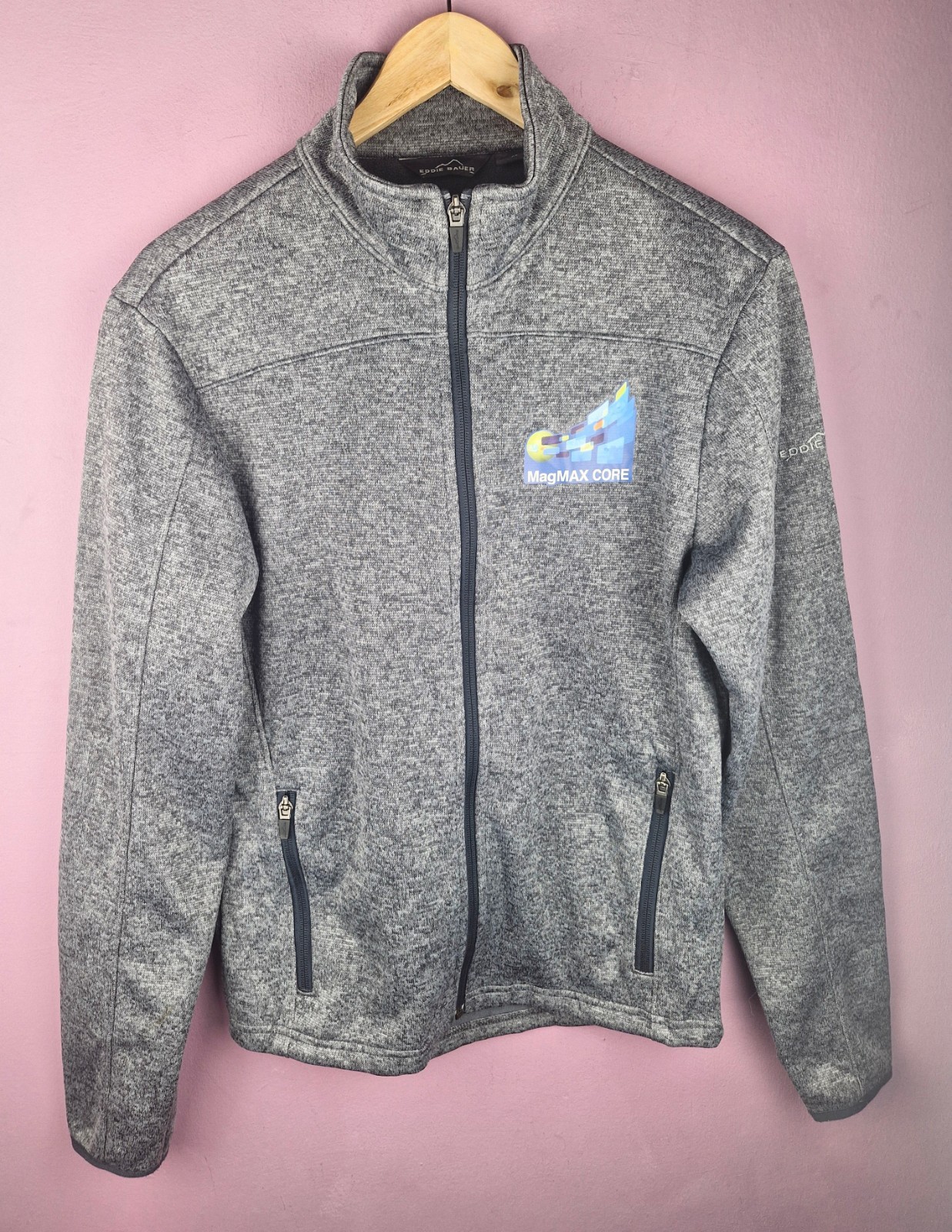 Eddie Bauer Womens Fleece Jacket Full Zip Grey Size XS Lightweight Pockets